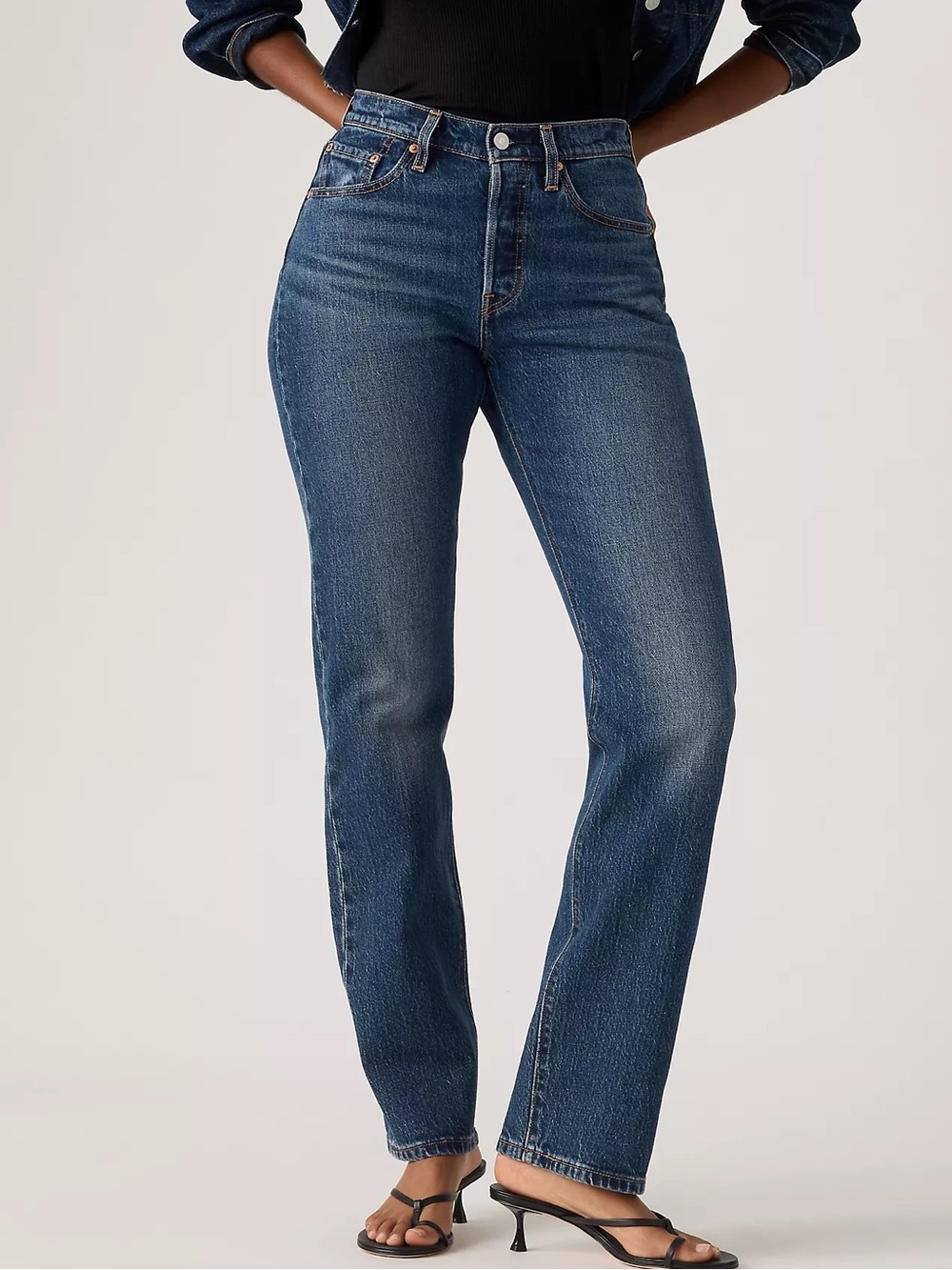 Levi’s 501 Curve High Rise Straight Leg Jeans Dark Wash 27x30 NWT
